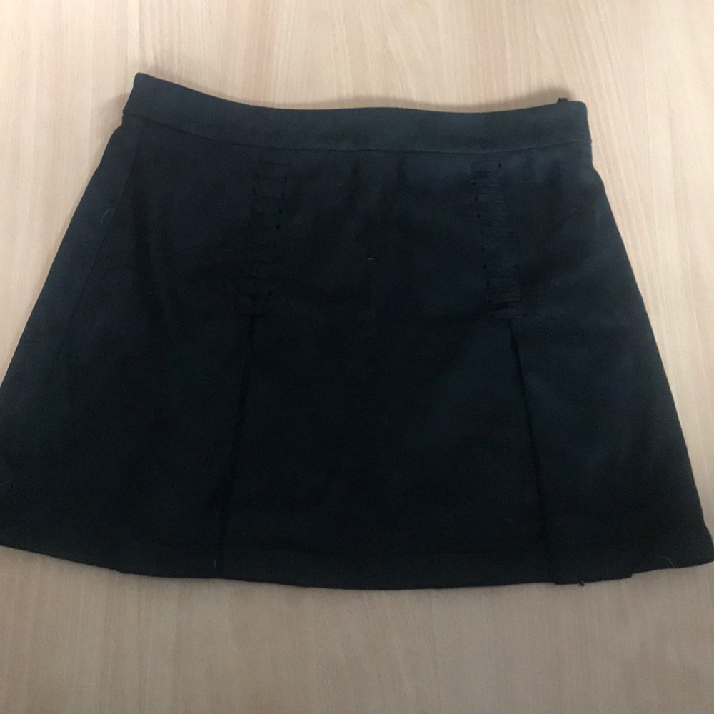 Black suede skirt
